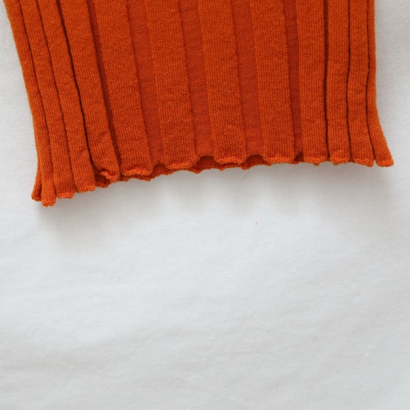 NWT Baserange Adler Sweater Ocra orange ribbed slim fit knit top S merino wool - Picture 11 of 13